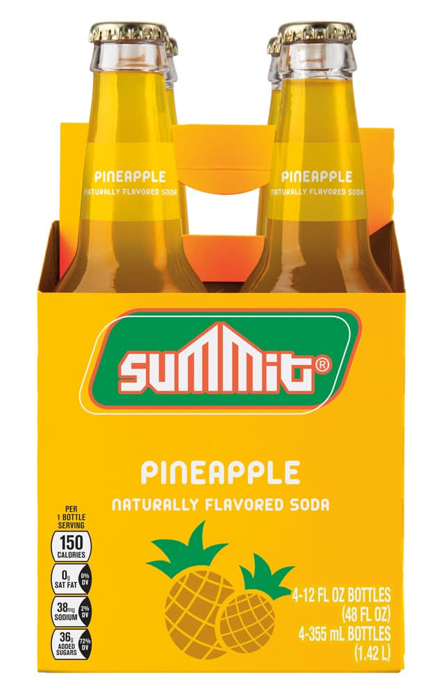 Summit Soda, Pineapple (4 x 12 fl oz)