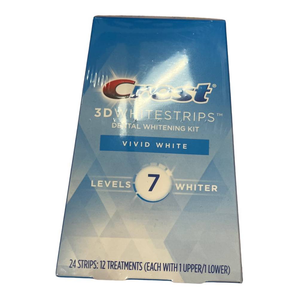 Crest 3d Whitestrips Vivid White Teeth Whitening Kit, 12 Treatment