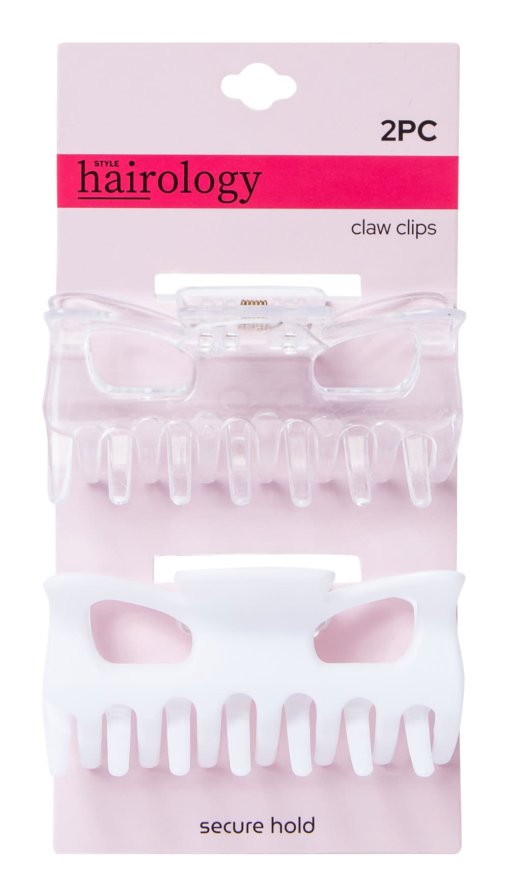 Large Claw Clips 2-Pack White Multi