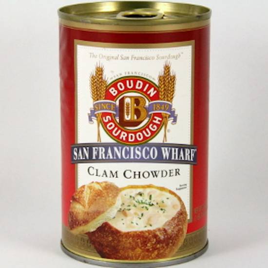 Boudin Clam Chowder can, 19 oz.