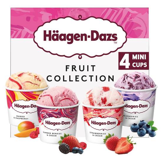 Häagen-Dazs - Mini pots de crème glacée fruit collection (4 pièces ,95ml)