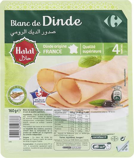 Carrefour Sensation - Blanc de dinde halal (4 pièces)
