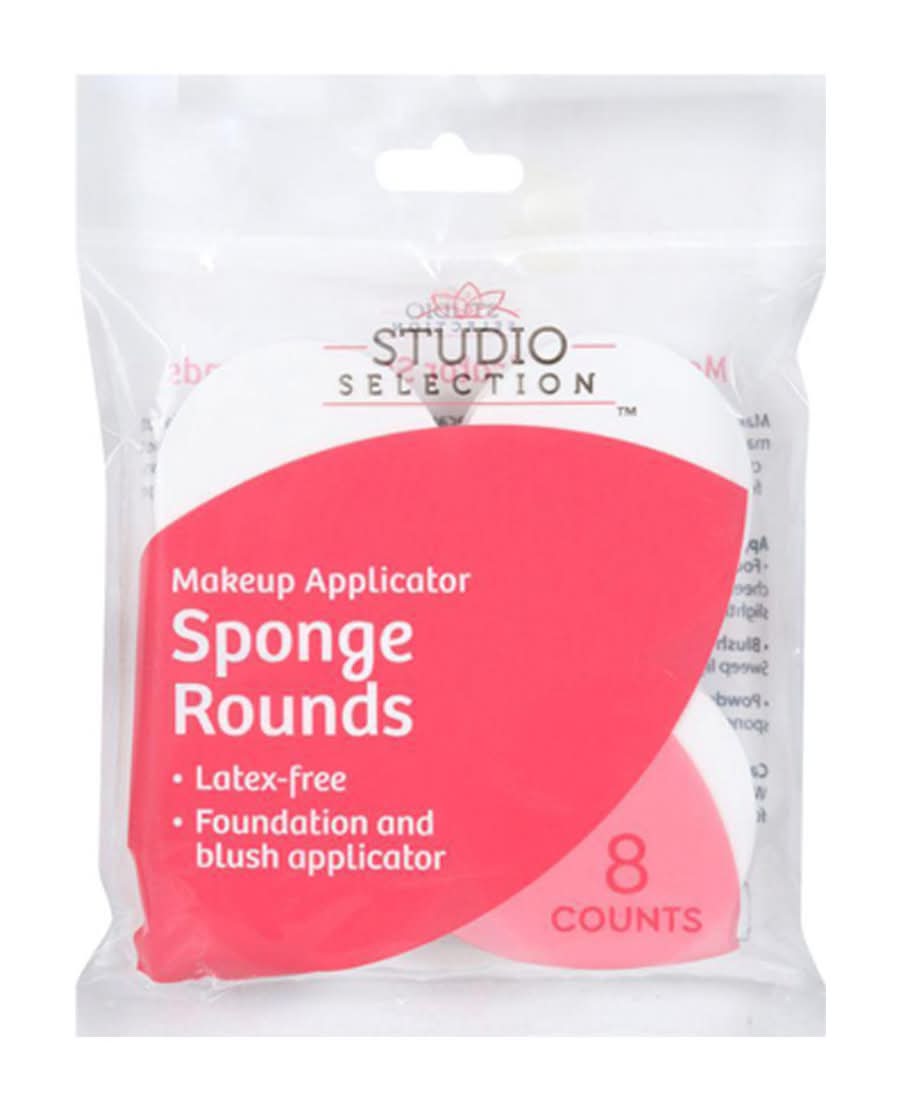 Studio Selection Make-Up Applicator Cosmetic Sponge Rounds 8 Ct