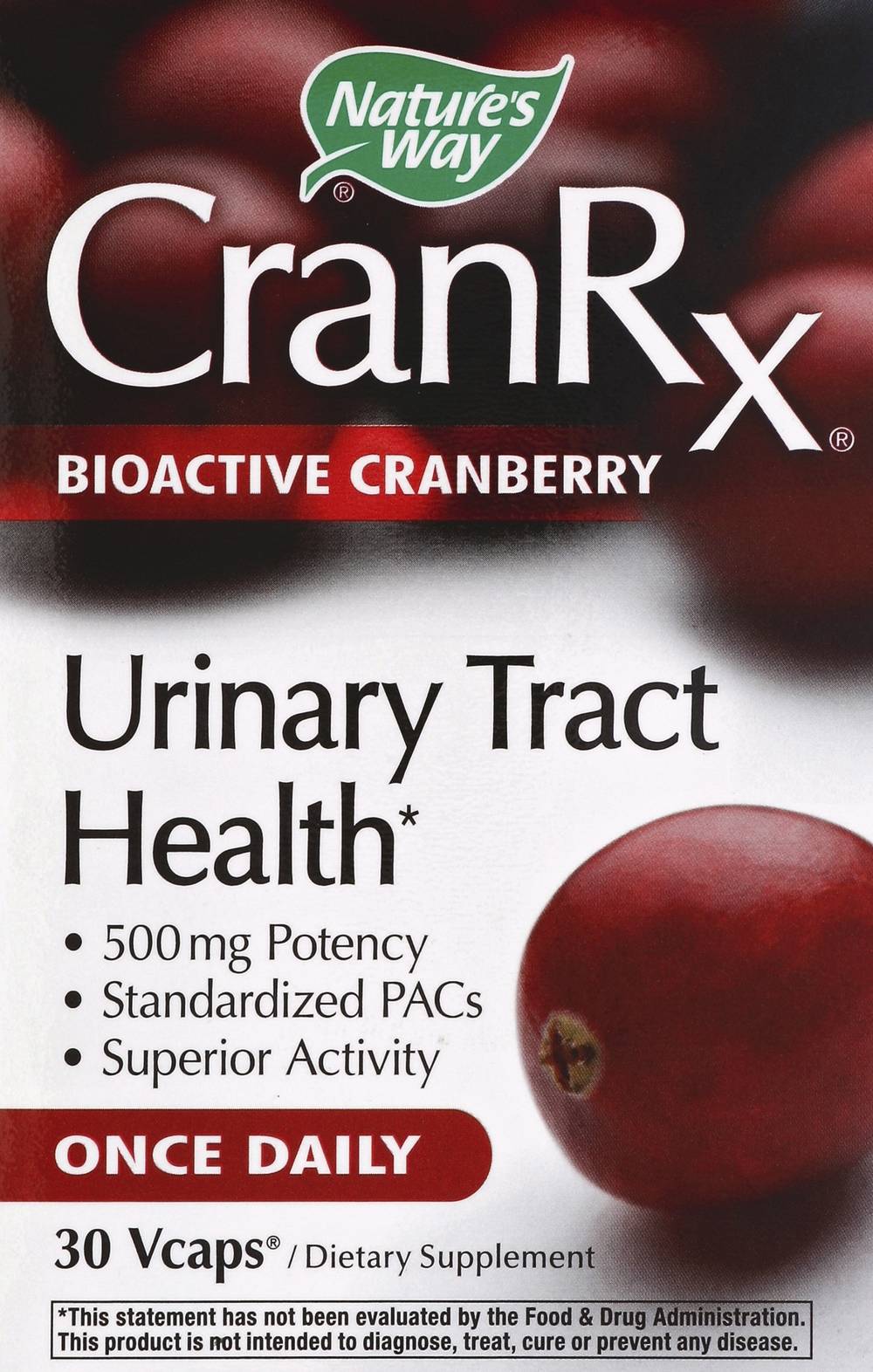 Nature's Way Cranrx Women's Care With Probiotics Urinary Health (30 x 0.06 oz)