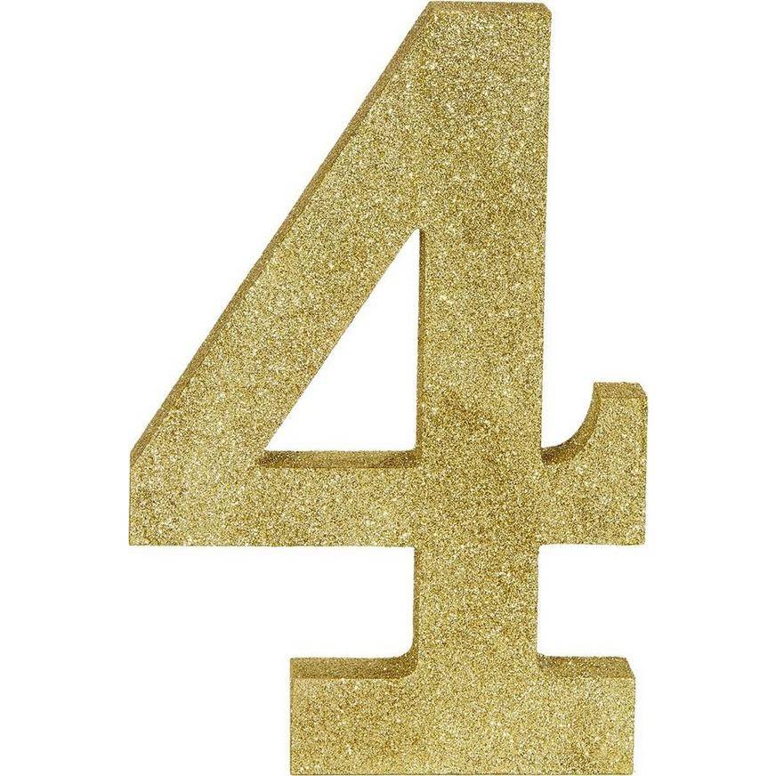 Party City Glitter Number 4 Sign (gold)