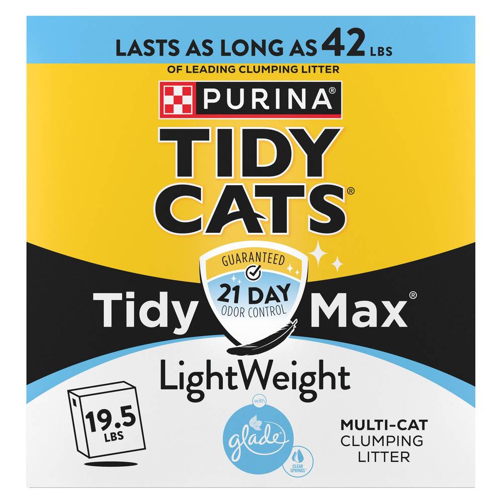 Tidy Cats Max Lightweight. Glade Clear Springs Scented Litter, 19.5 Pounds