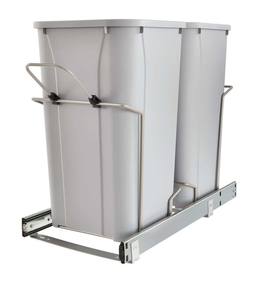 Home Decorators Collection 22.5 In. X 13.5 In. X 11.75 In. In Cabinet Pull Out Soft-Close 27 Qt. Trash Can