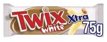 Twix Xtra White Chocolate Biscuit Twin Bars 75g