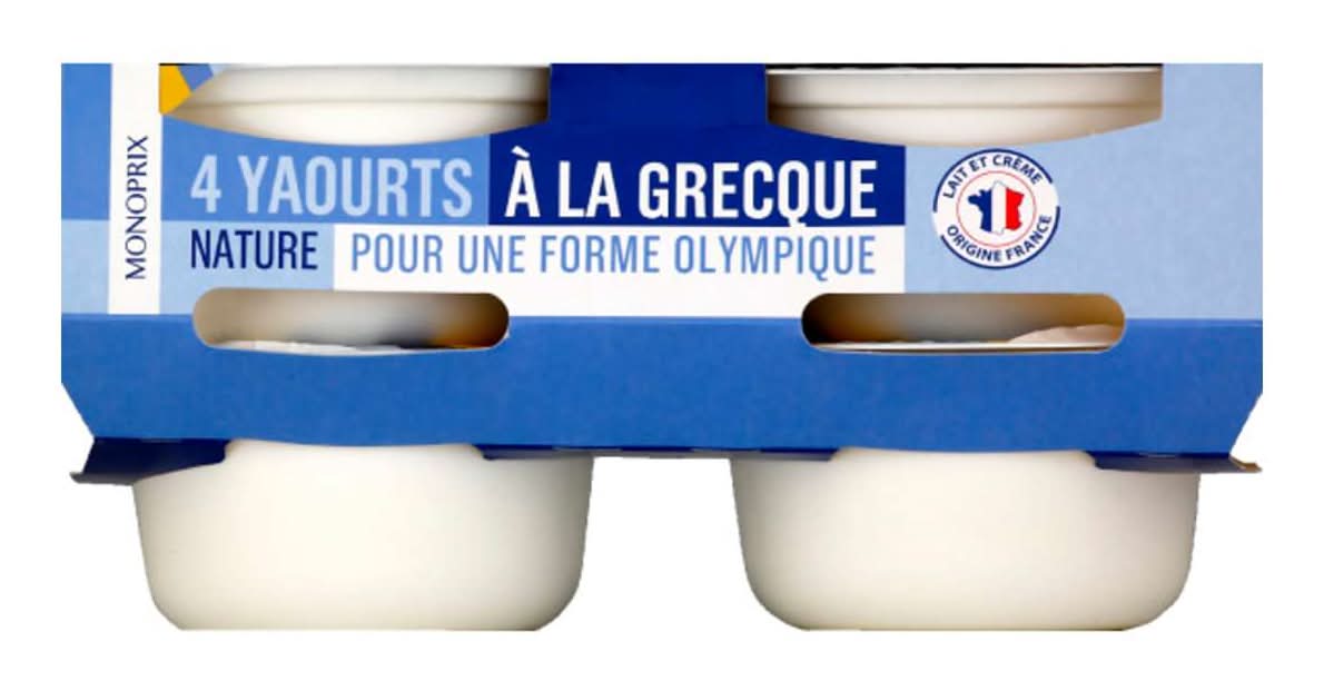 Monoprix - Yaourt brassé à la grecque nature (4)