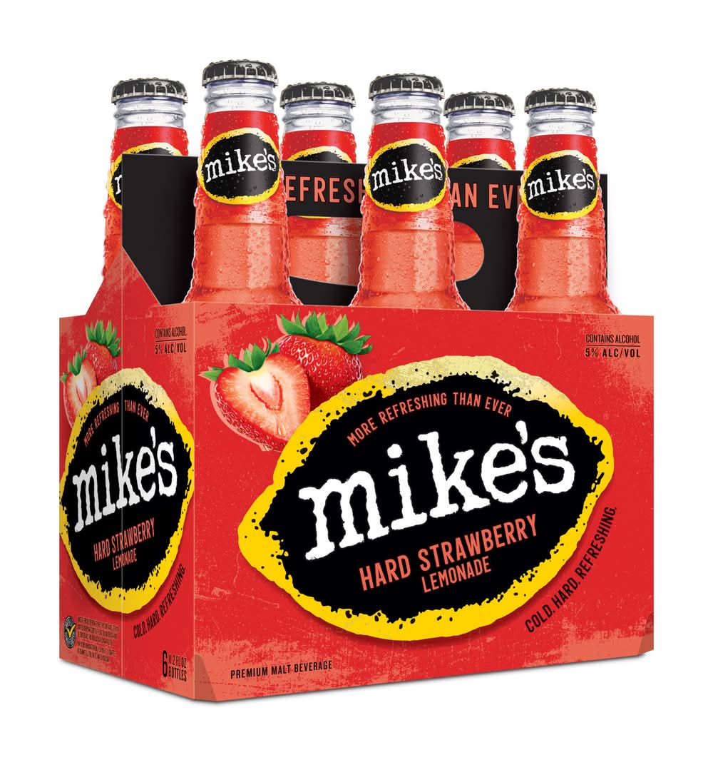 Mike's Premium Hard Malt Beverage, Strawberry-Lemonade (6 x 11.2 fl oz)