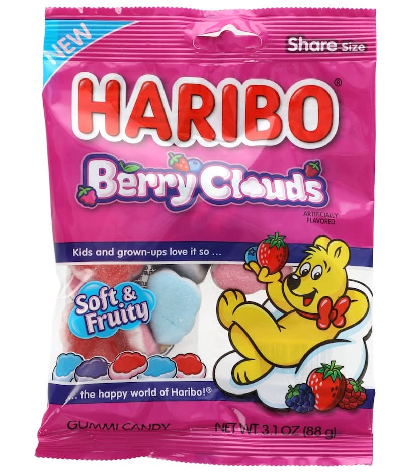 Haribo Berry Clouds Gummi Candy, Assorted (3.1 oz)