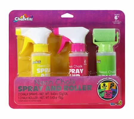 Chalkfiti Color Chalk Spray And Roller Set Pink