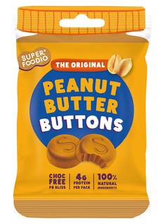 Superfoodio Original Peanut Butter Chunky Buttons 20g
