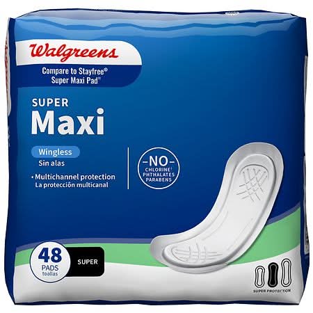 Walgreens Maxi Pads, Super Unscented (1.23 lbs)