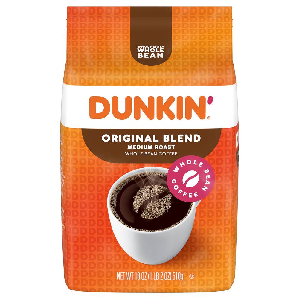 Dunkin' Medium Roast Whole Bean Original Blend Coffee (18 oz)