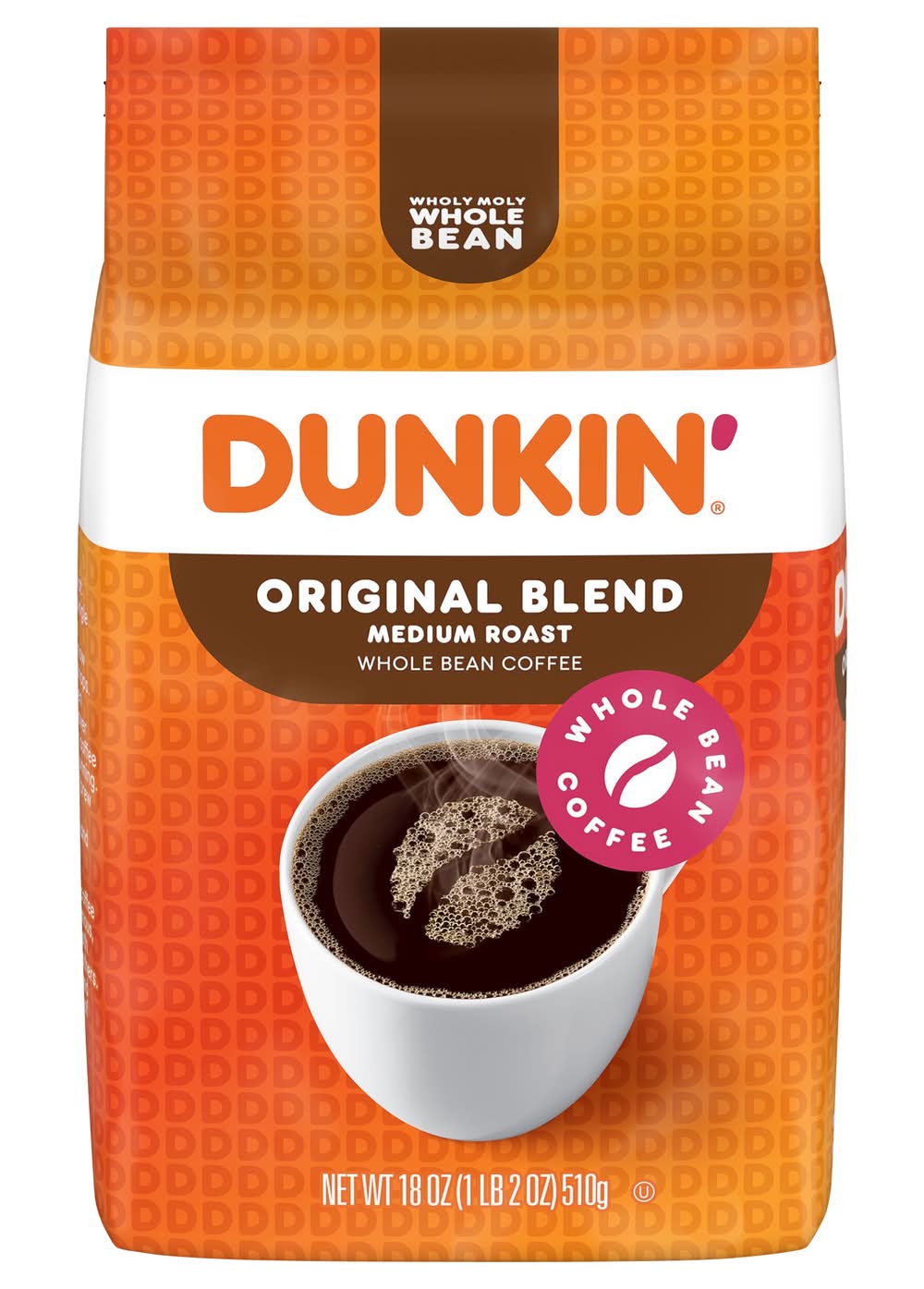 Dunkin' Medium Roast Whole Bean Original Blend Coffee (18 oz)