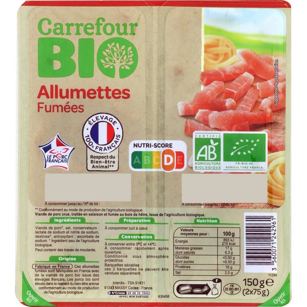 Carrefour Bio - Allumettes bio fumées