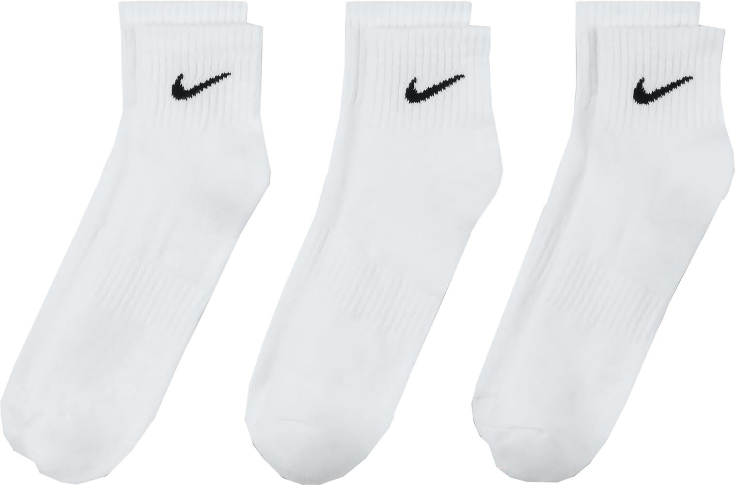 Nike Everyday Cushioned Training Ankle Socks, L, White (3 ct)