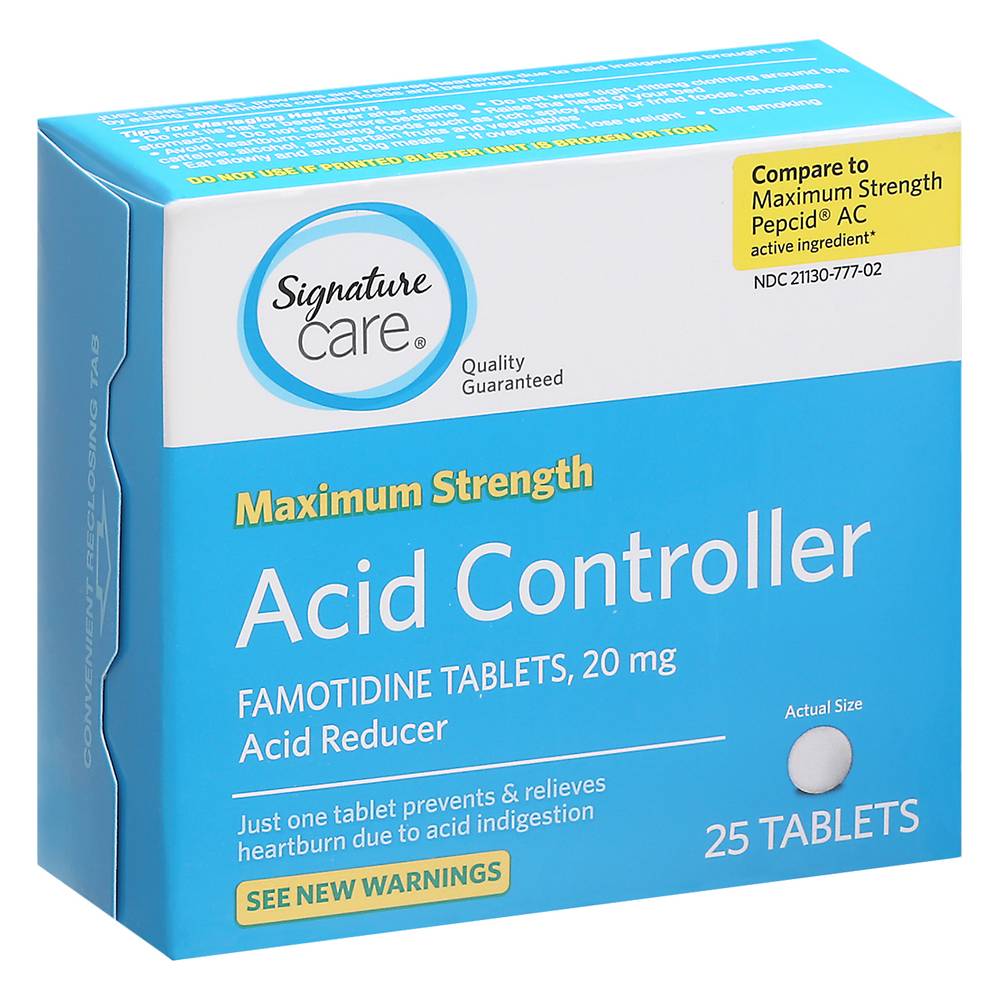 Signature Care Acid Controller Famotidine 20 mg Maximum Strength (25 x 0.04 oz)