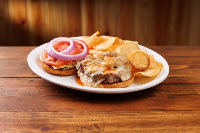 **BLACK AND BLUE SMASH BURGER