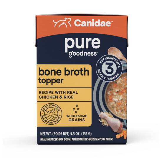 Canidae Pure Bone Broth All Life Stage Dog Food Toppers - 5.5 Oz. (Flavor: Chicken, Size: 5.5 Oz)