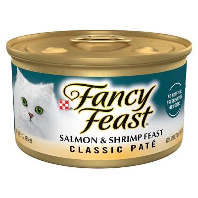 Purina Fancy Feast Classic Paté Gourmet Wet Cat Food Salmon, Fish & Shrimp Feast - 3oz