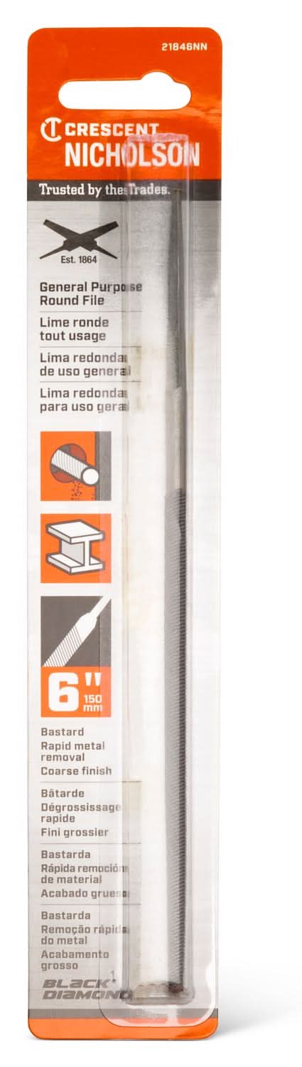 Crescent Nicholson 6 In. L X 1/4 In. W High Carbon Steel Bastard Cut File 1 Pc