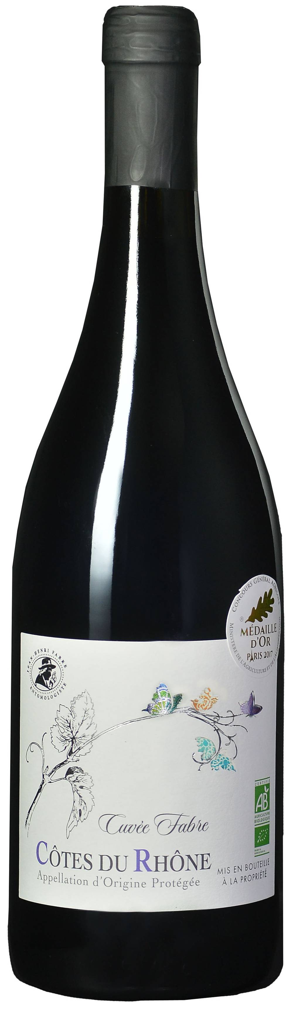 Cuvée Fabre - Vin rouge aop côtes du rhône bio 2017, 2017 (750ml)