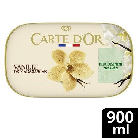Glace vanille CARTE D'OR - le bac de 472g