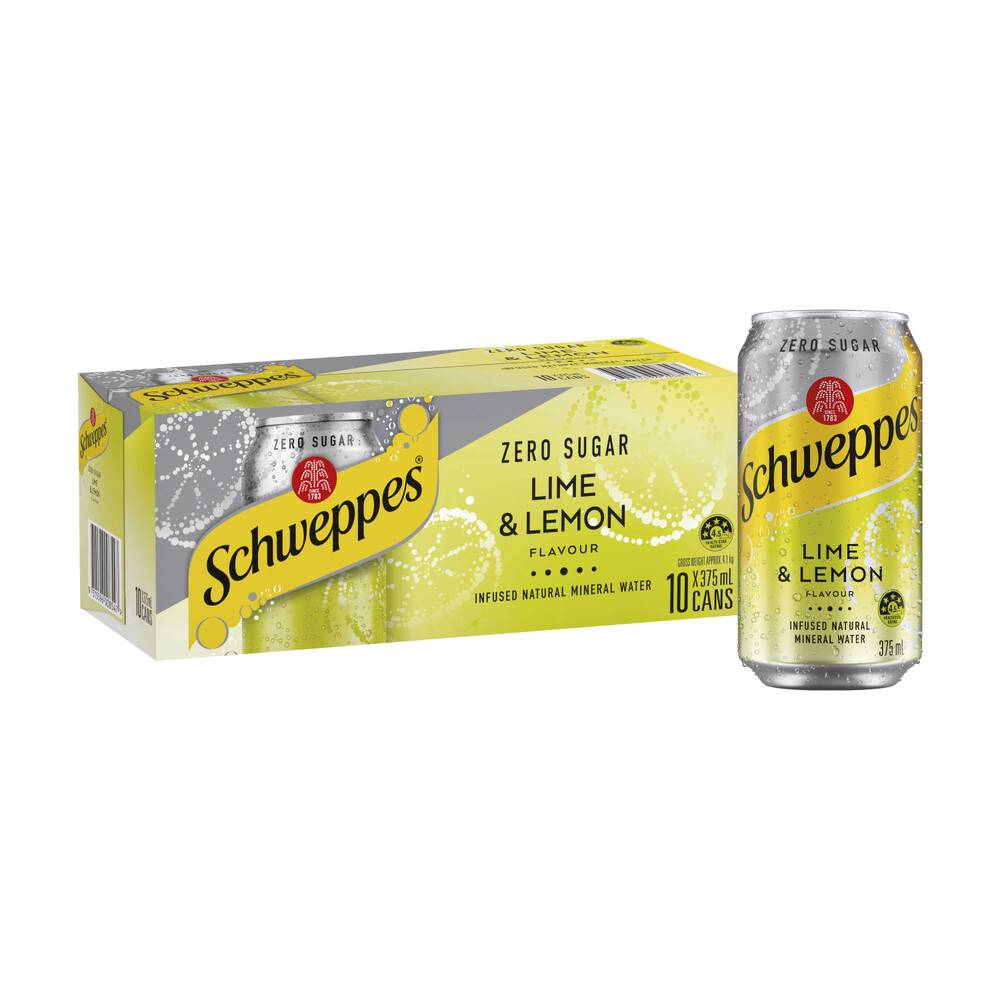 Schweppes Lemon Lime Sparkling Water 10 Pack, 375 ml