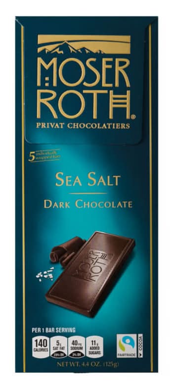 Moser Roth Dark Chocolate Bar, Sea Salt (4.4 oz)