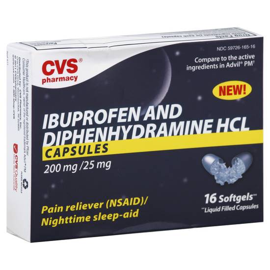 Cvs Ibuprofen and Diphenhydramine Hcl Pain Reliever Capsules