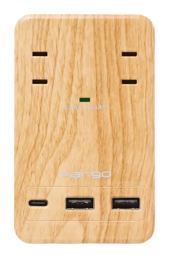 木目調壁挿し電源ﾀｯﾌﾟ2PK