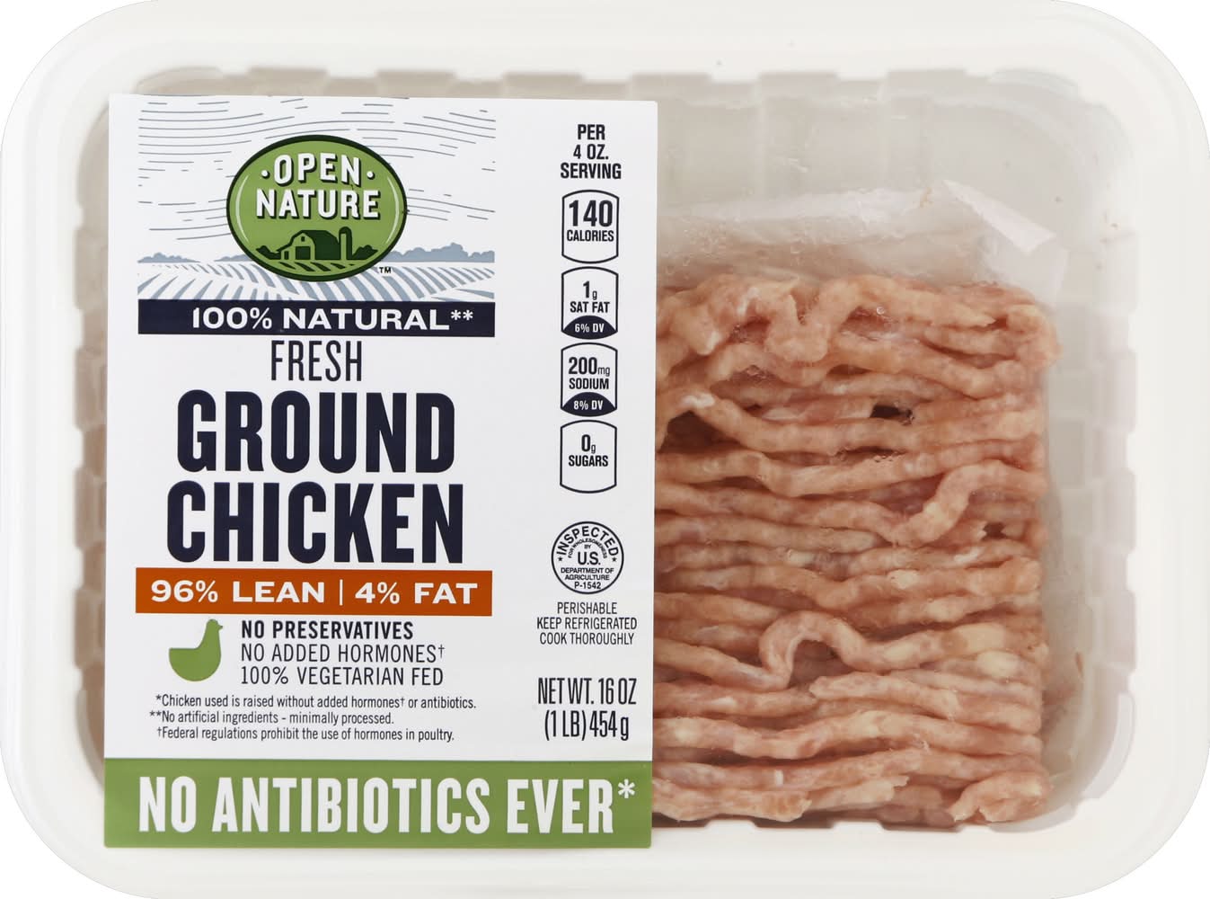 Open Nature 100% Natural Fresh Ground Chicken (16 oz)