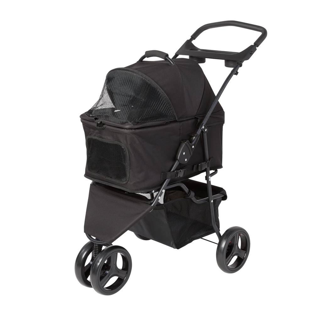 Top Paw Three Wheel Three in One Dog Stroller, Black (14 lbs)