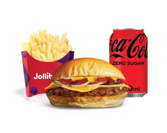 Single Jolliburger with Pickles, Onions & Cheese Meal