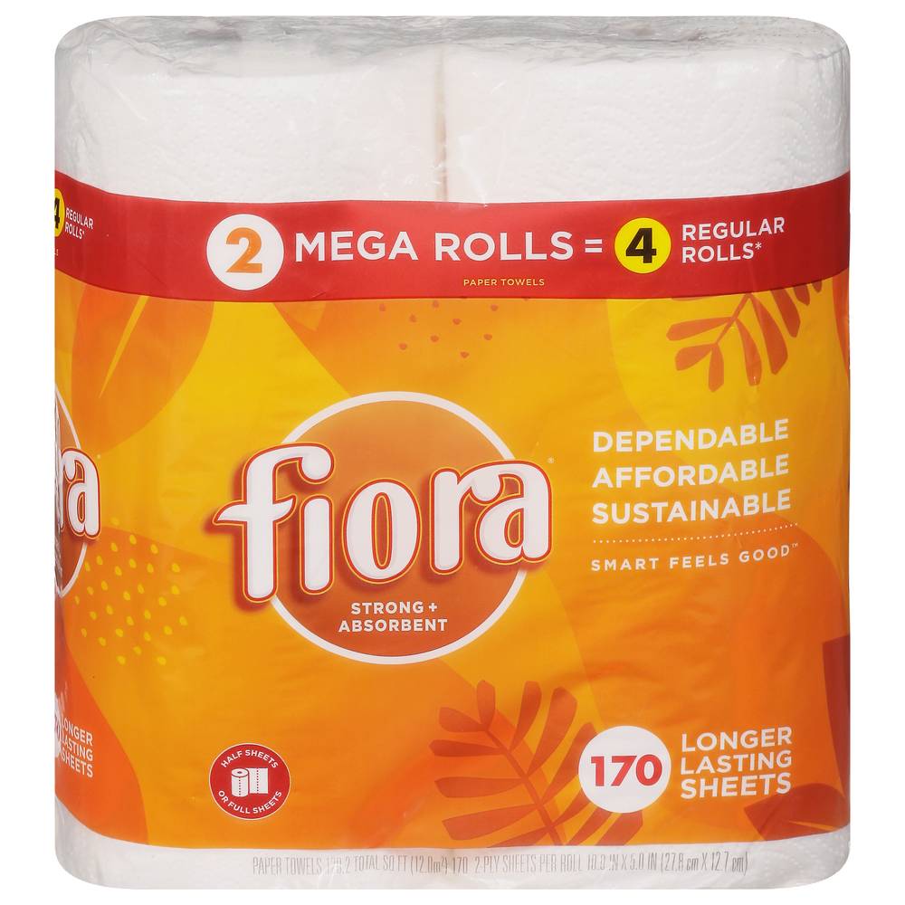 Fiora Strong + Absorbent Mega Rolls Paper Towel