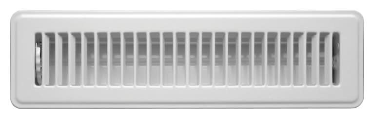 Tru Aire 2 In. H X 12 In. W 2-Way Powder Coat White Steel Floor Register