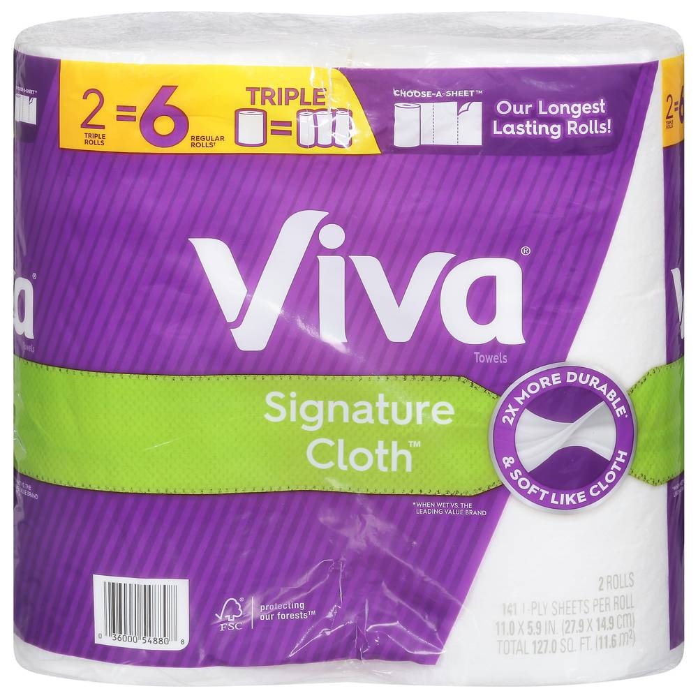 Viva Signature Cloth Triple Rolls Choose-A-Sheet Towels (2 x 6 ct)