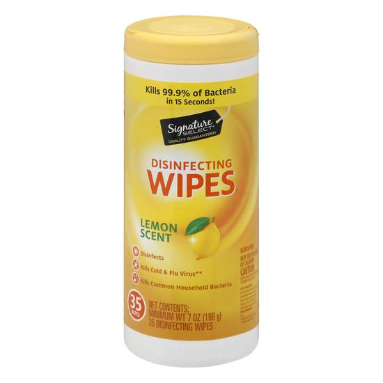Signature Select Lemon Scent Disinfectant Wipes (35 ct)