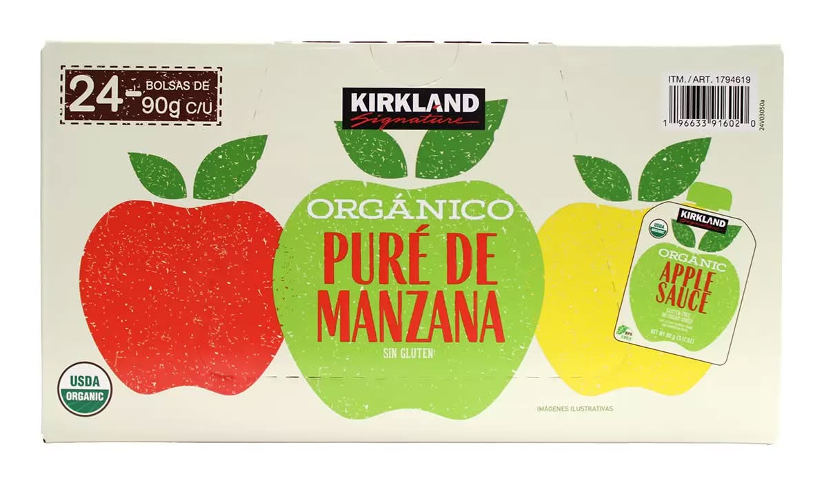 Kirkland Signature · Puré de manzana orgánico en sobres (24 x 90 g)
