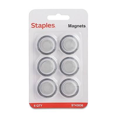 Staples Translucent Magnets, 6/Pack (43836)