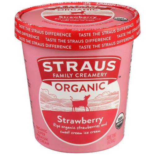 Straus Organic Strawberry Ice Cream