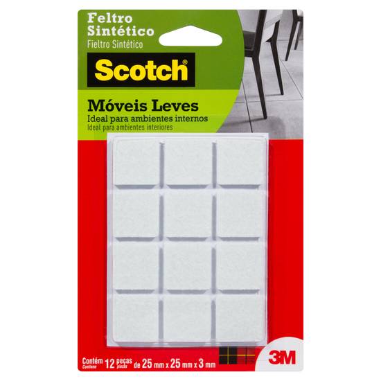 Scotch feltro branco quadrado (12 peças)