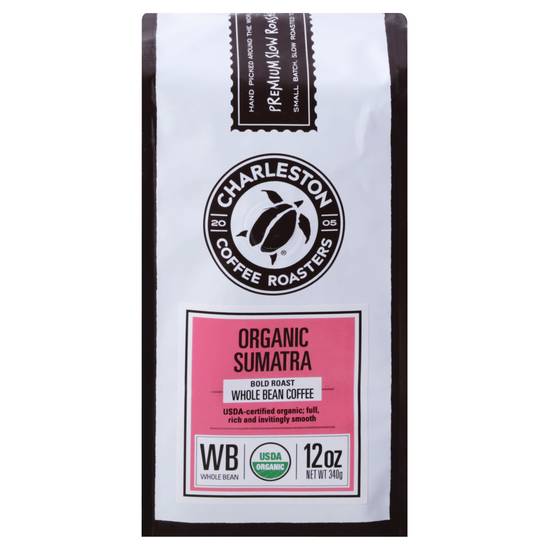 Charleston Coffee Roasters Organic Sumatra Whole Bean Bold Roast Coffee (12 oz)