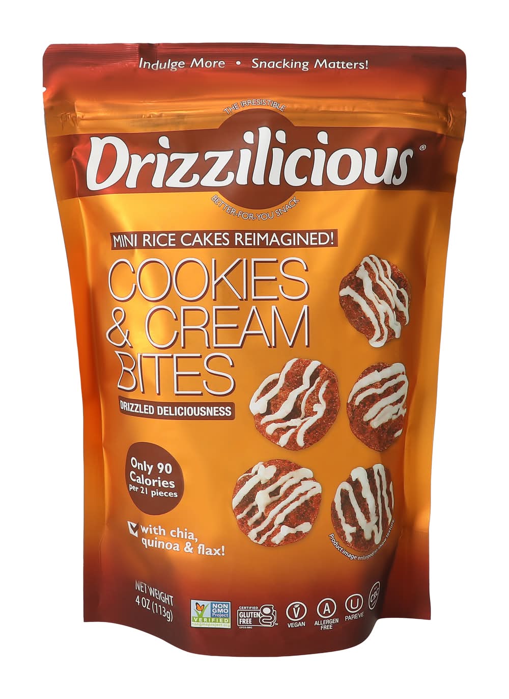 Drizzilicious® Cookies & Cream Bites 4oz Cookies & Cream