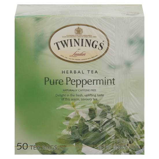 Twinings Pure Peppermint Herbal Tea Caffeine Free (50 tea bags)