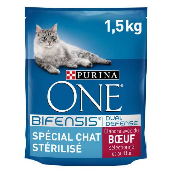 One Bifensis - Croquettes pour chat stérilisé - Bœuf et blé 1,5Kg Purina
