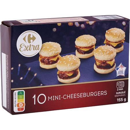 Mini Cheeseburgers Carrefour Extra - la boite de 10 - 155g