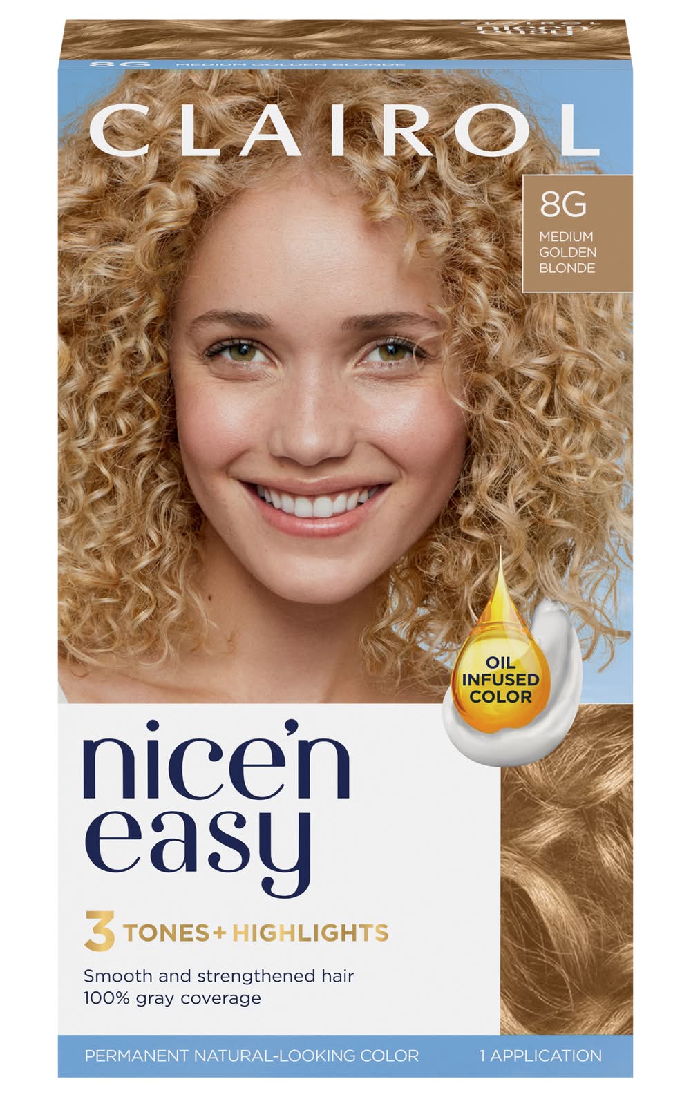 Nice'n Easy Hair Dye 3 Tones + Highlight, 8g Medium Golden Blonde (1.6 oz)
